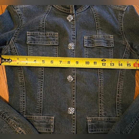 Tahari Denim Jacket Size XS Vintage Jean Chore Jacket - Picture 7 of 10
